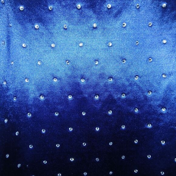 Blue Satin Rhinestone Mini Dress - Picture 4 of 5